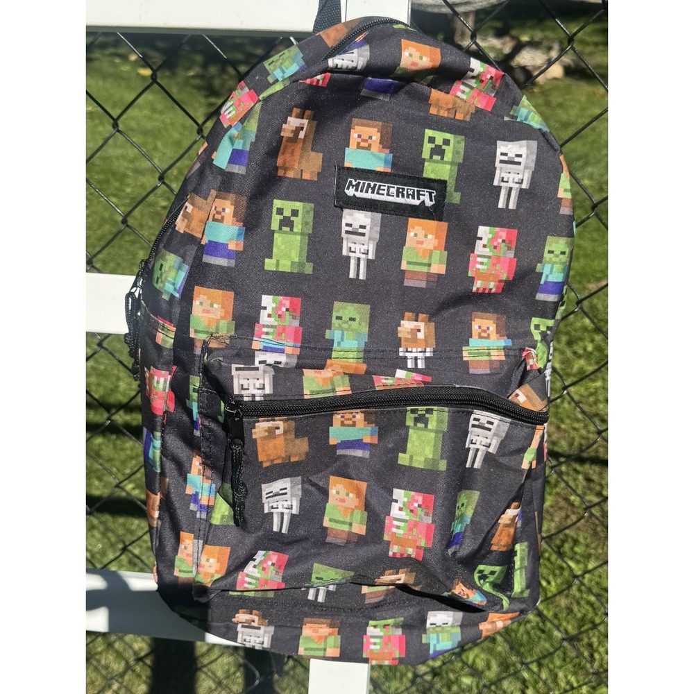 MINECRAFT Kids Backpack Gamer School Bookbag Lightweight All Over Print